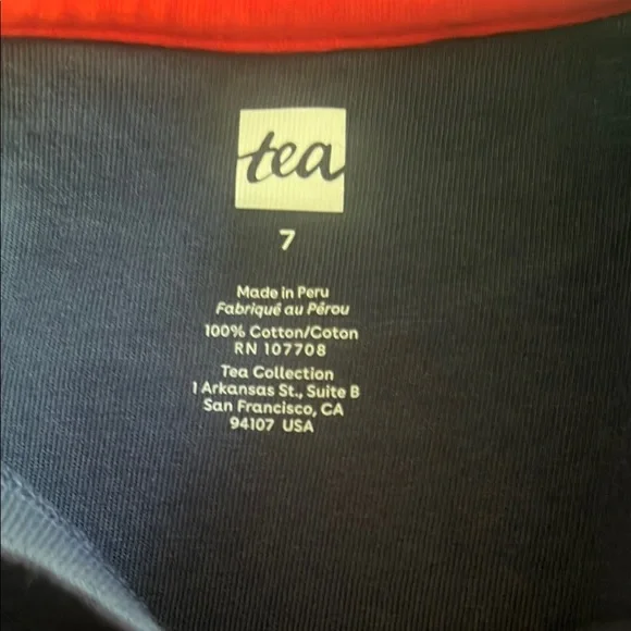 Tea Collection Dark Blue Long Sleeve Tee with Colorful Beetle - Picture 2 of 2